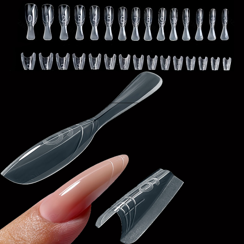 Resin Art Templates Free - 240個入りデュアルフォームネイルフォーム - ネイルモールド、素早く爪を伸ばすことができ、ペーパーフォーム不要、15種類のプラスチックフォーム、サロンネイルアートツール