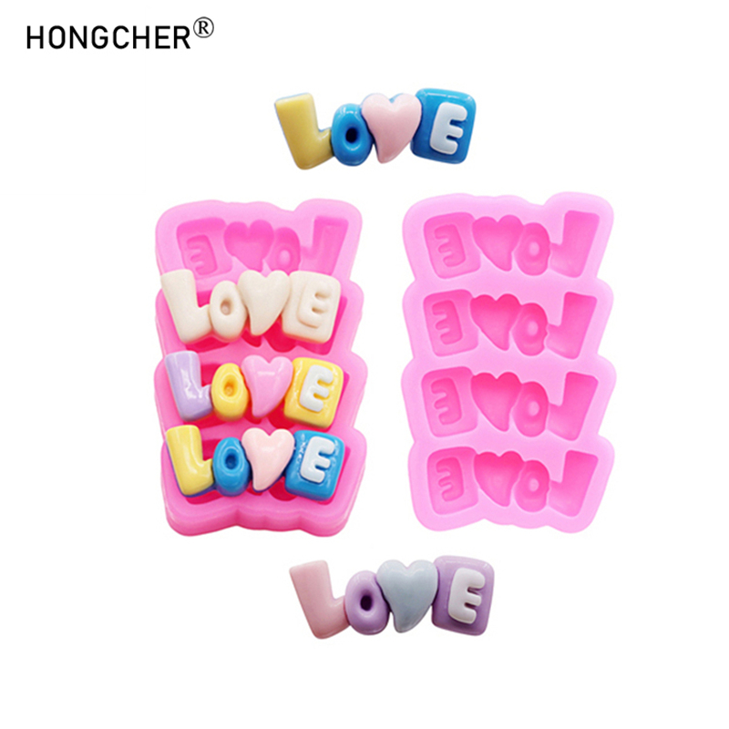 Resin Art Letters - LOVEレターシリコンモールドDIY電話ケースヘアアクセサリー頭飾り樹脂アクセサリー冷蔵庫水カップデコレーションモールド