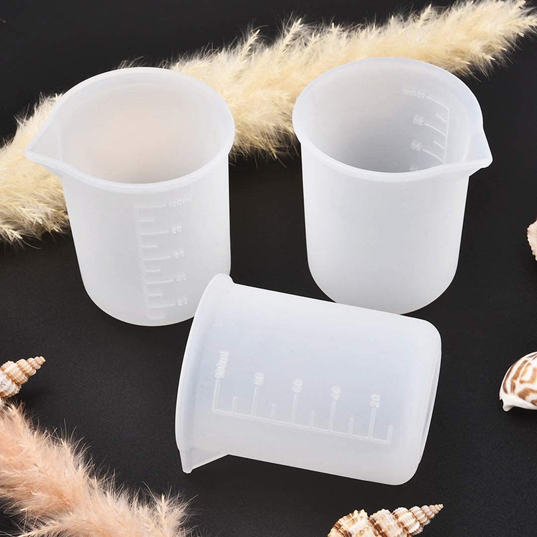 Resin Mixing Cup - 100 ミリリットルシリコーン樹脂消耗品計量カップ透明テープスケールお手入れが簡単な分離カップ DIY ケーキエポキシ作成ツール
