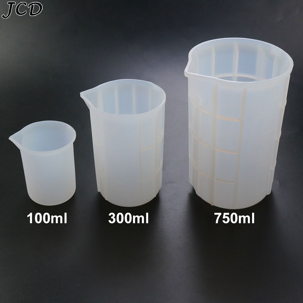 Resin Mixing Cup - JCD 100 ミリリットル/300 ミリリットル/750 ミリリットルシリコーン計量カップスケール食品グレードのケーキメイク分離カップ DIY