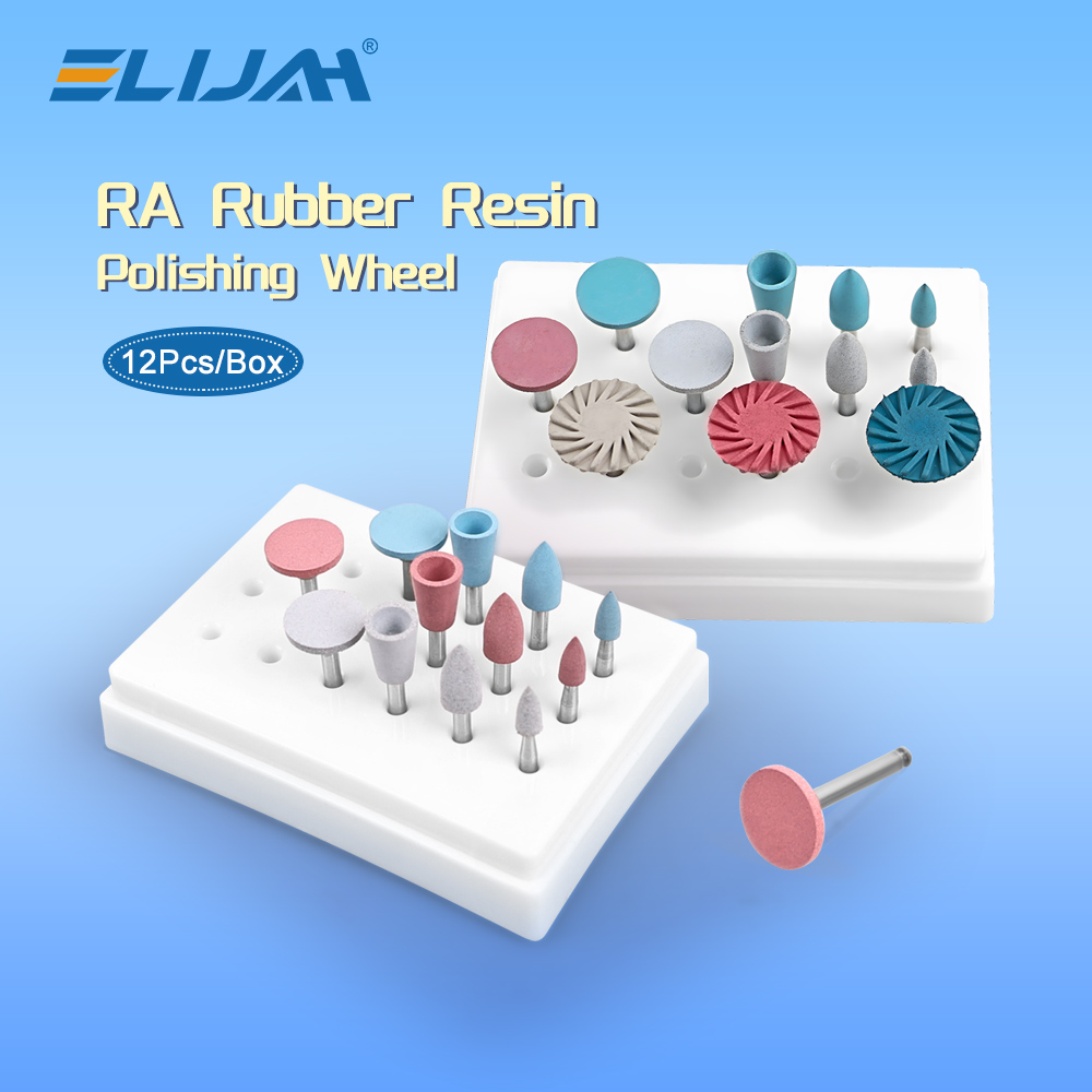 Resin Art Case - 12個/箱 歯科用RAゴム樹脂研磨ホイール 複合樹脂研削研磨セット スパイラル研磨ホイール 歯科医用ツール