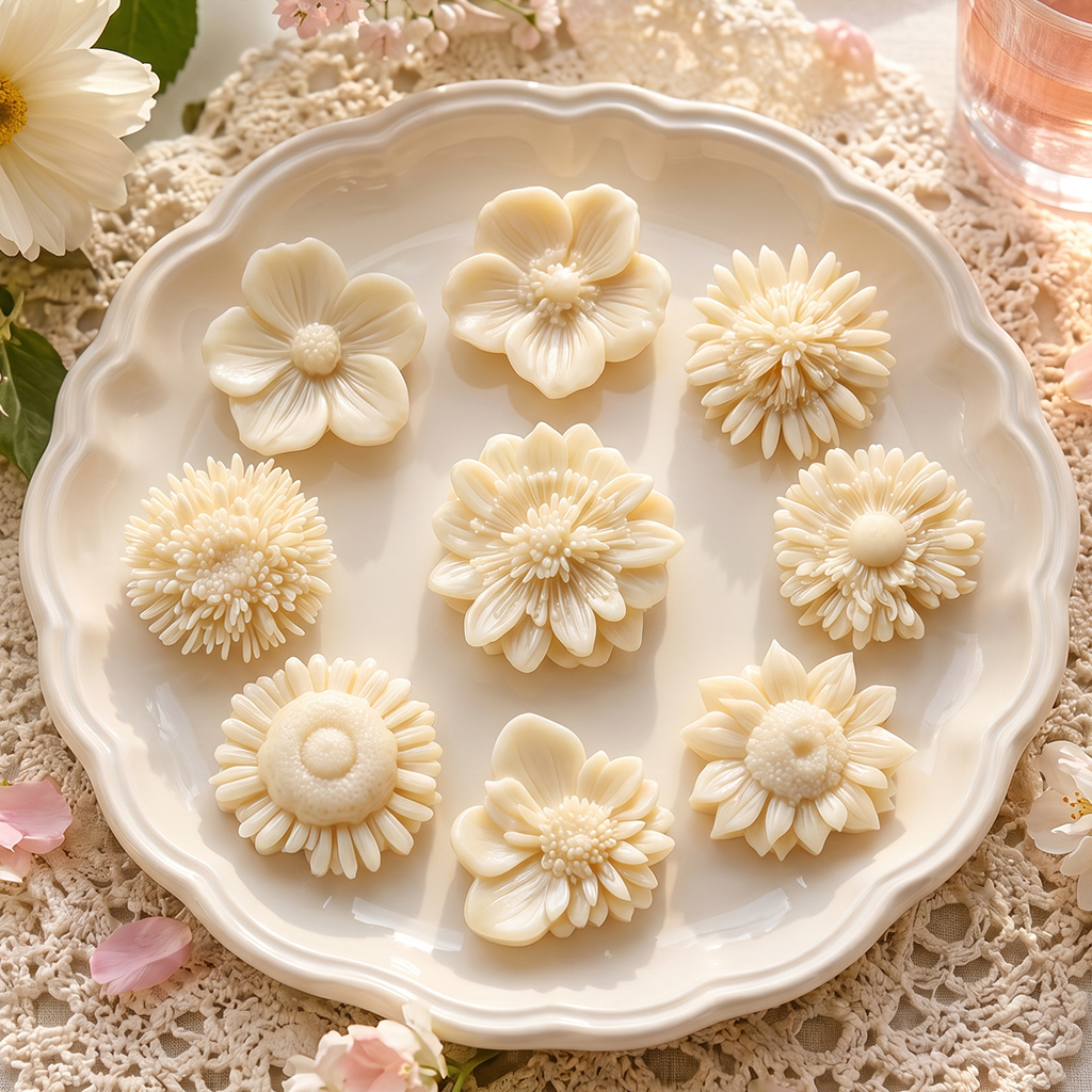 Resin Art Clay - 花のシリコンモールドセット、樹脂ワックスジュエリー粘土石膏用、DIY鋳造モールド、家の装飾、バレンタインデー、母の日ギフト用