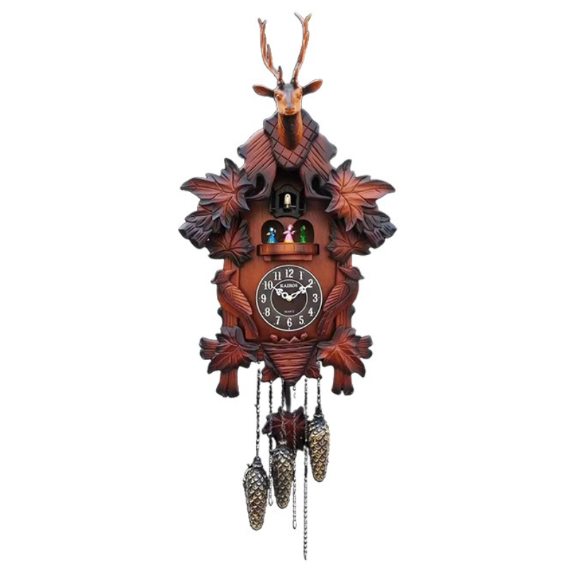 Resin Art Clock - カッコー壁時計無垢材時計リビングルーム振り子時計高級大型時計寝室の壁アートヴィンテージルーム装飾