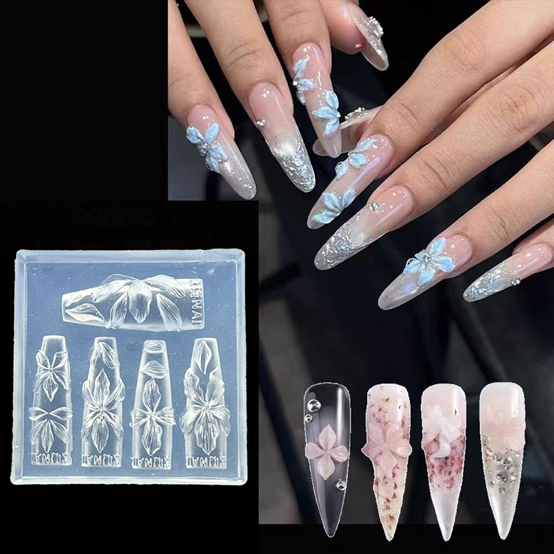 Resin Art Templates Free - Z. 3D 花ネイルモールド DIY シリコーンネイルツールハワイハイビスカス花びらネイル樹脂モールドネイルアート彫刻テンプレート
