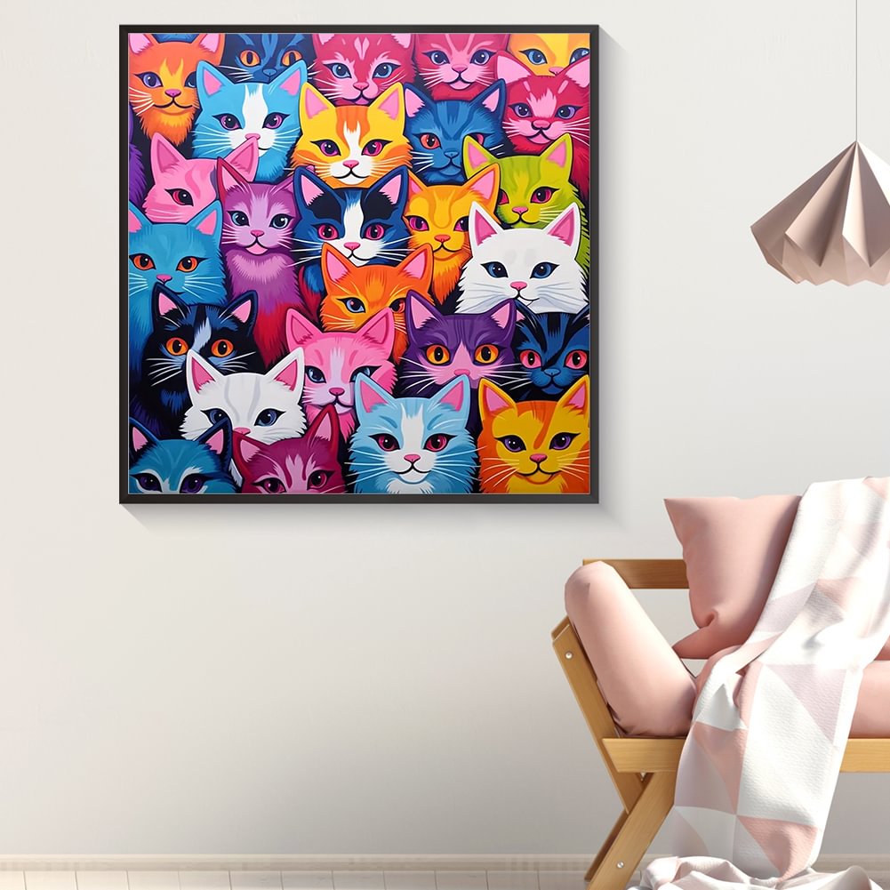 Resin Art Baby - ダイヤモンドペインティング ファミリー カラフル ベビーキャット フェアリーダスト ダイヤモンドドットアート