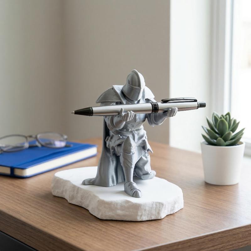 Resin Art Price - 騎士ペンホルダー樹脂中世鎧デスクオーガナイザー画材オフィス用家の装飾アートペイント用絵筆収納スタンド