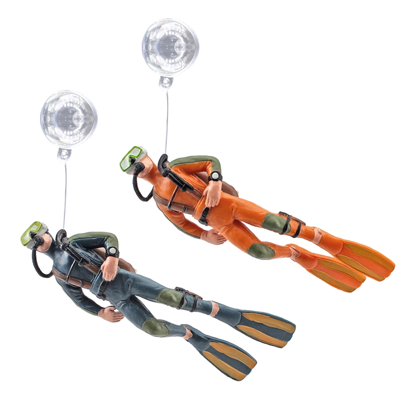 Resin Art Underwater - 水族館ダイバー装飾フローティング樹脂ダイバーハンドカラーリング小さなアクセサリーあらゆる種類の魚に適したドロップシッピング
