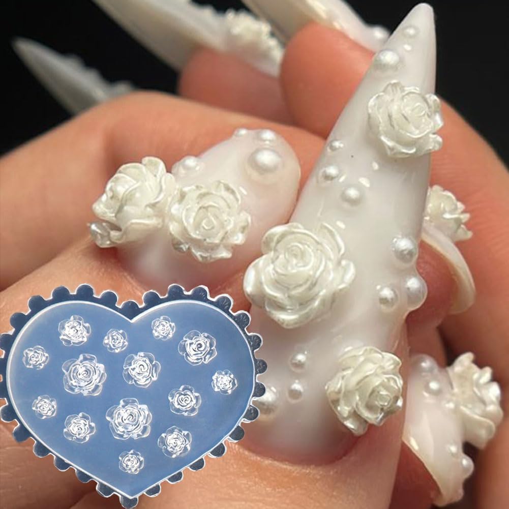 Resin Art Templates Free - 3D 花ネイルモールドシリコーンネイルツールローズ椿花ネイルチャーム樹脂モールドネイルアート彫刻花樹脂アクセサリー
