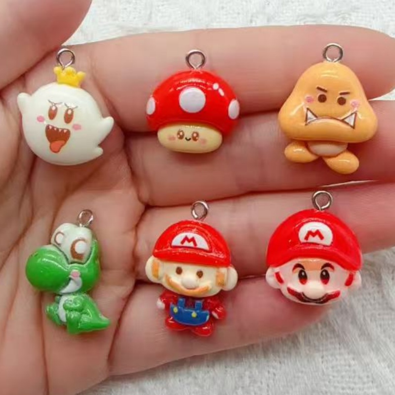 Resin Art Jewelry Kit - 10個入り樹脂製漫画ペンダント、DIYジュエリー製作イヤリング、キーホルダーアクセサリー