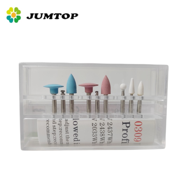 Resin Art Case - JUMTOP 9 ピース/箱歯科複合研磨キット低速ハンドピースコントラアングル樹脂サンディング研磨セット歯科ツール