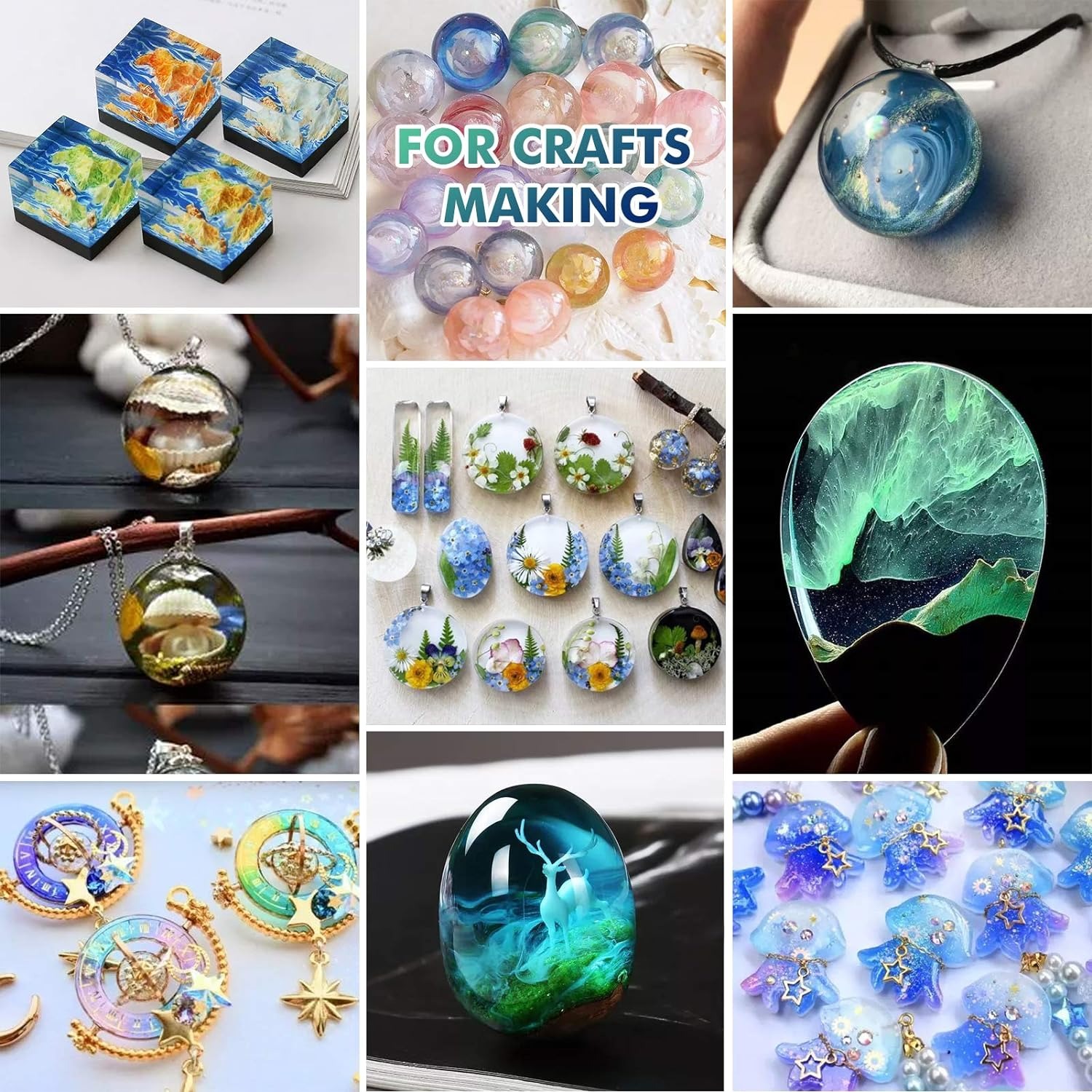 ジュエリー作り用のエポキシ樹脂,クラフト用のUV硬化ガラス, - Resin Art Letters のレビューと価格
