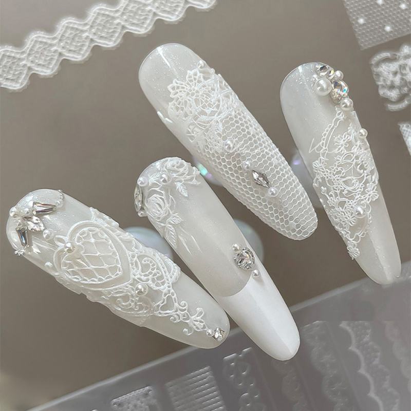 1pc レース 3D シリコーンネイルモールドシリコーンロー - Resin Art Templates Free のレビューと価格