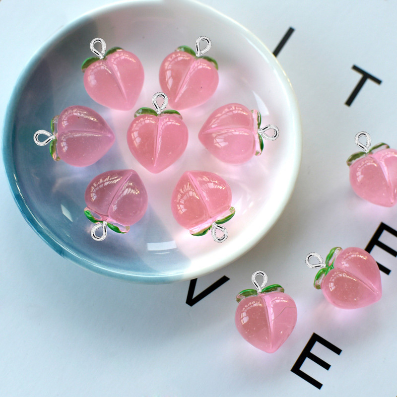 10 個新しい透明ピーチフラット樹脂チャームペンダントジュエ - Resin Art Jewelry Kit のレビューと価格