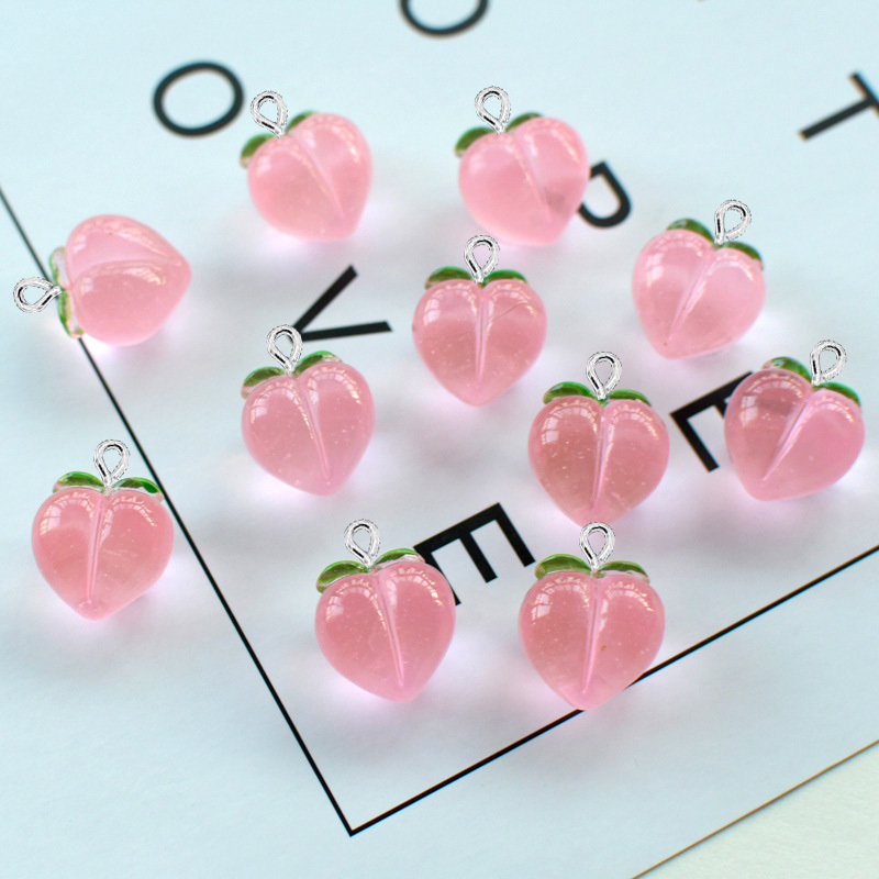 10 個新しい透明ピーチフラット樹脂チャームペンダントジュエ - Resin Art Jewelry Kit のレビューと価格