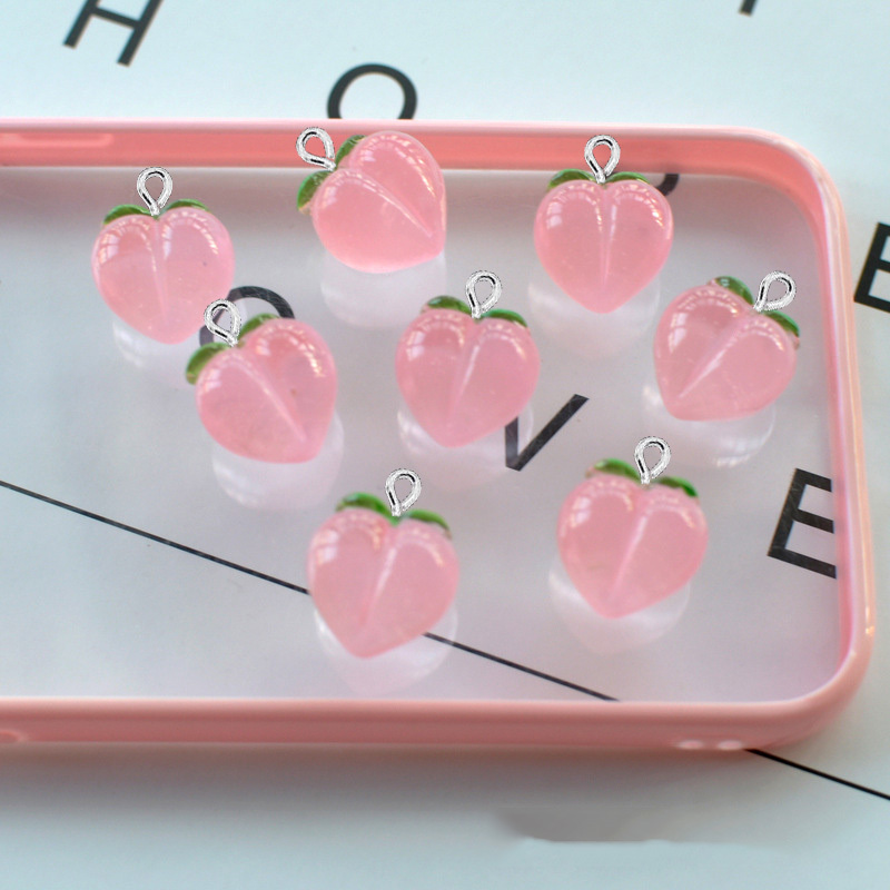 10 個新しい透明ピーチフラット樹脂チャームペンダントジュエ - Resin Art Jewelry Kit のレビューと価格