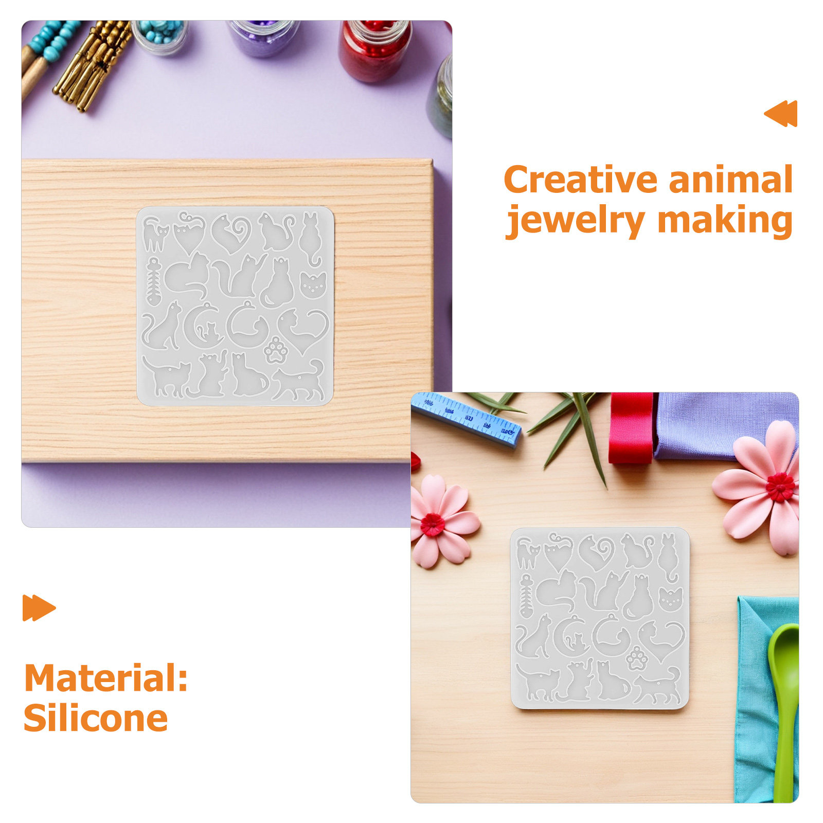 3D猫型シリコンモールド レジンイヤリング ネックレス ペン - Resin Art Earrings Kit のレビューと価格