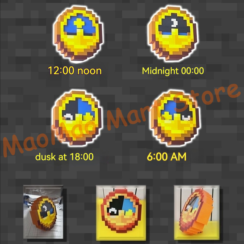 シックなレトロピクセルアートスタイルの日月時計、アップグレー - Resin Art Clock のレビューと価格