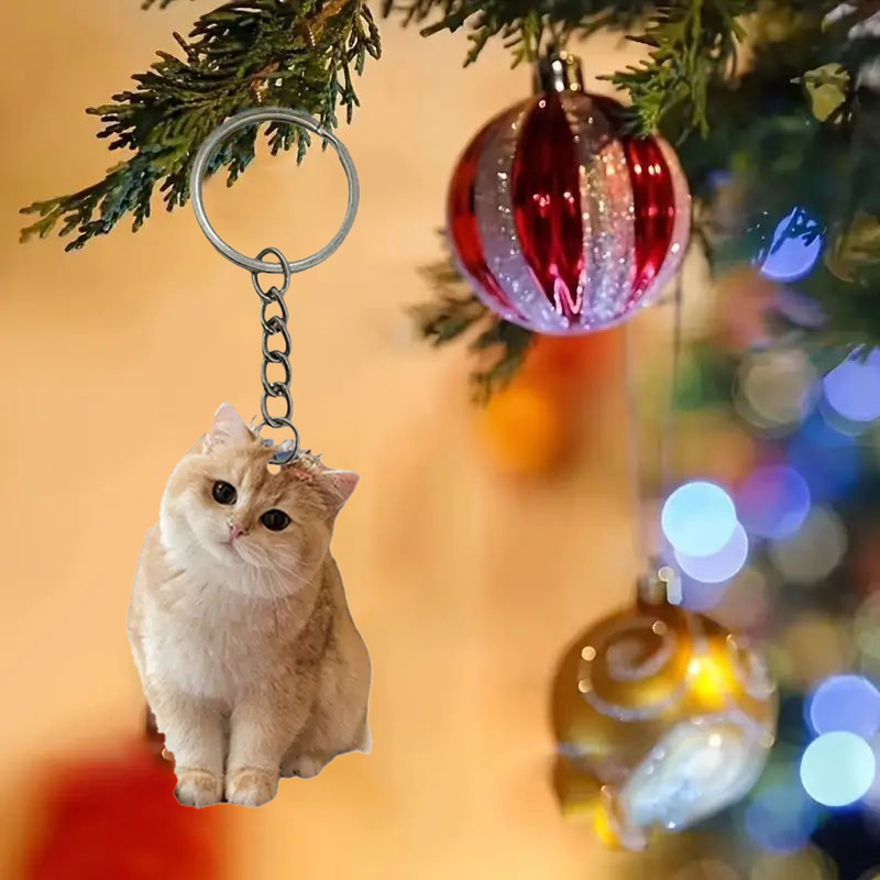 黒と白の猫キーホルダー 2d アクリル猫ペンダント両面デザイ - Resin Art Design Keychain のレビューと価格