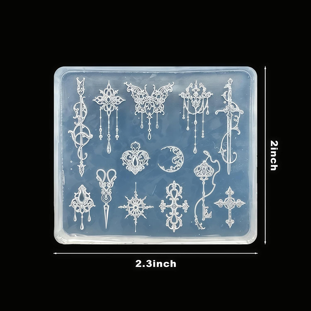 矢印シリコンモールド月樹脂剣型 3D バロックパターンジェル - Resin Art Templates Free のレビューと価格