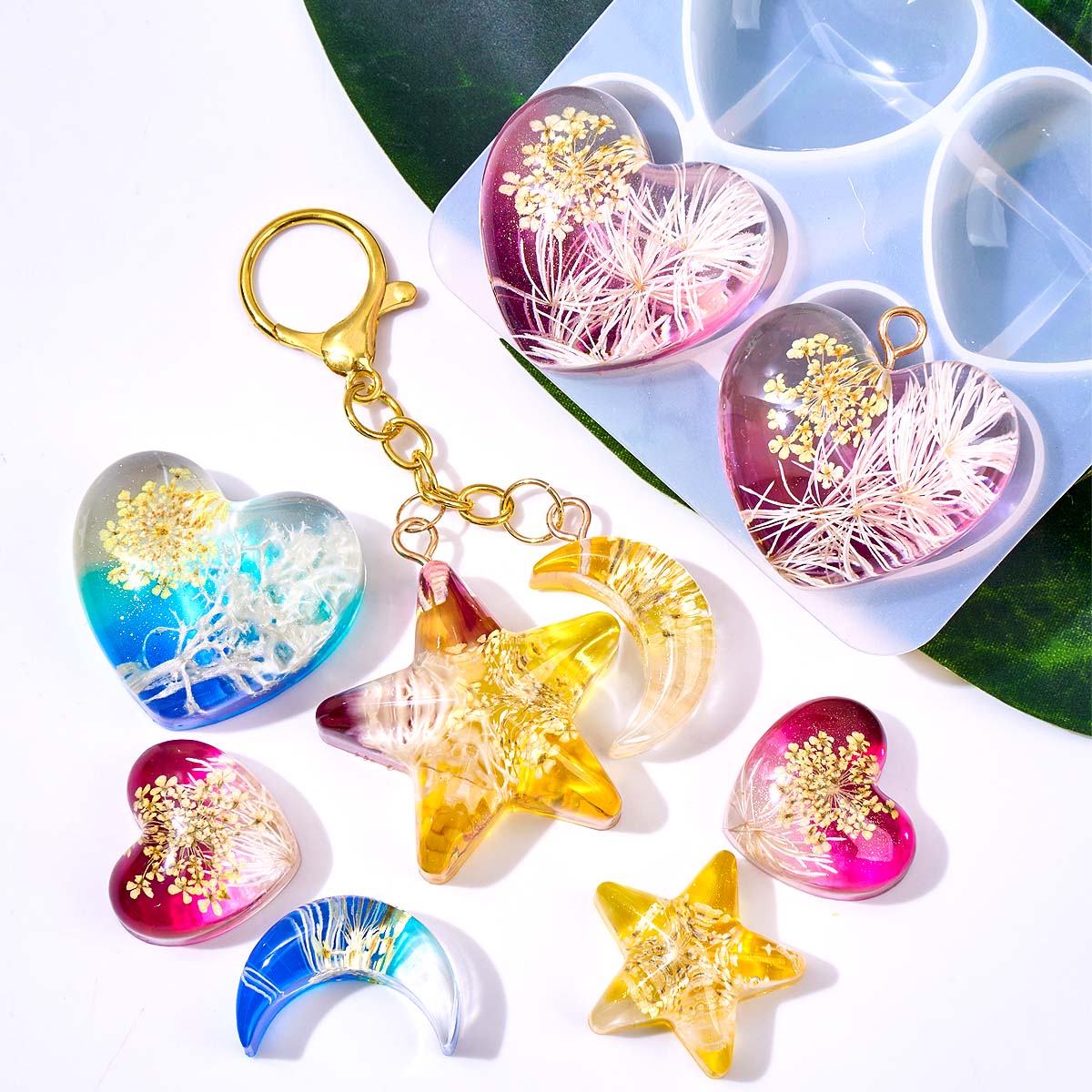 ハートスタームーンペンダントシリコンモールド DIY エポキ - Resin Art Letters のレビューと価格