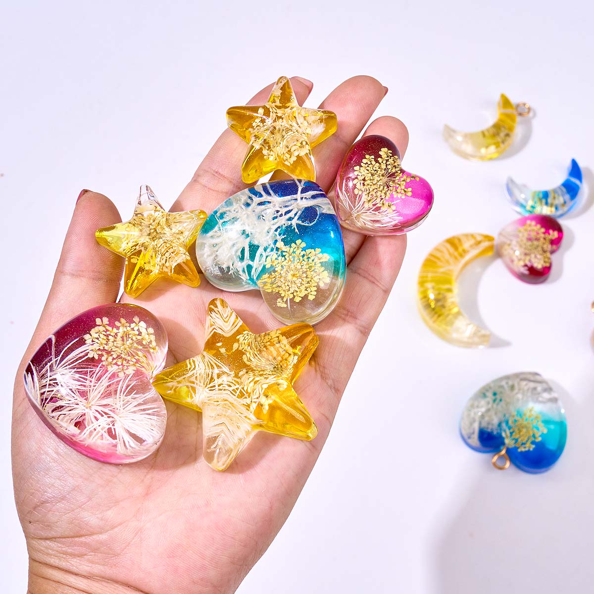 ハートスタームーンペンダントシリコンモールド DIY エポキ - Resin Art Letters のレビューと価格