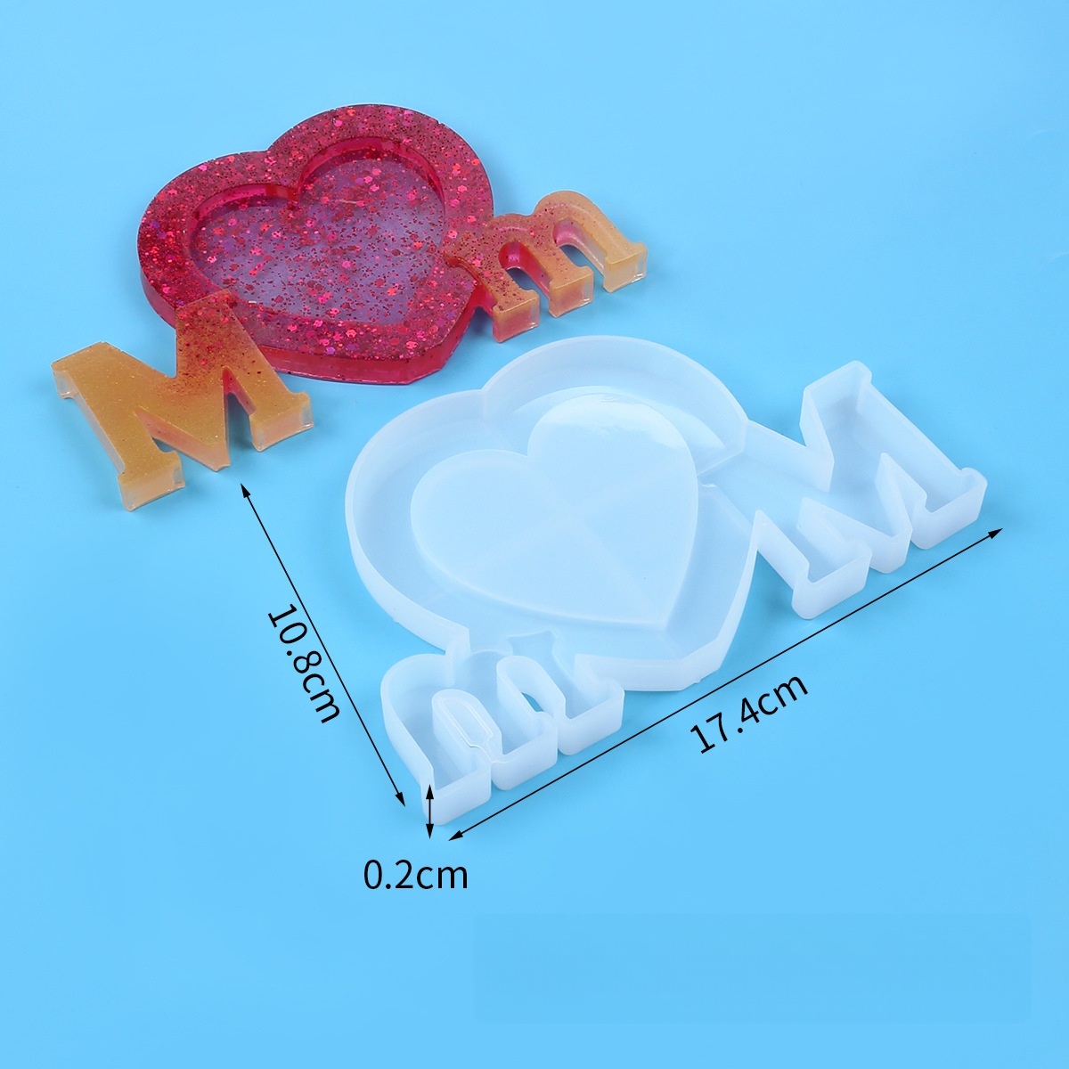 文字Mmエポキシ樹脂シリコンモールドDIY母の日バレンタイン - Resin Art Letters のレビューと価格