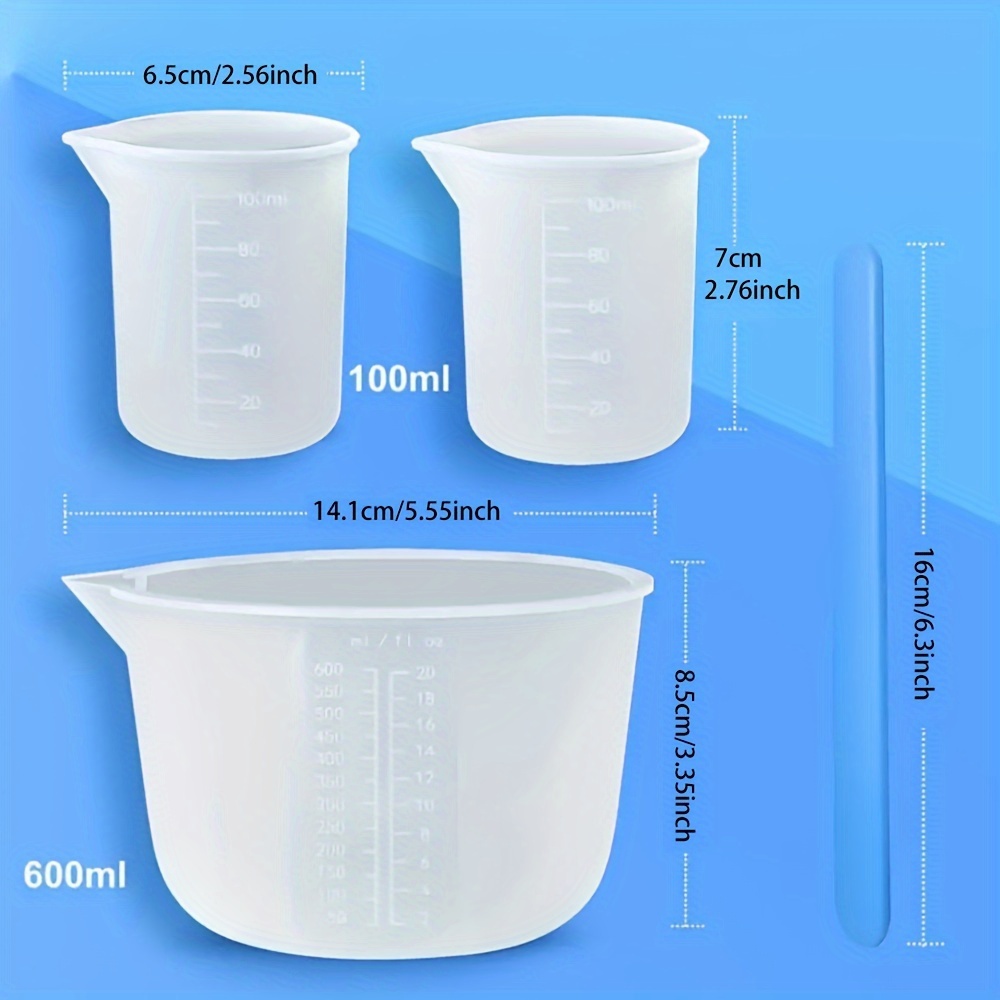 シリコン計量カップ、600ml/20oz&100mlの増粘・ - Resin Mixing Cup のレビューと価格