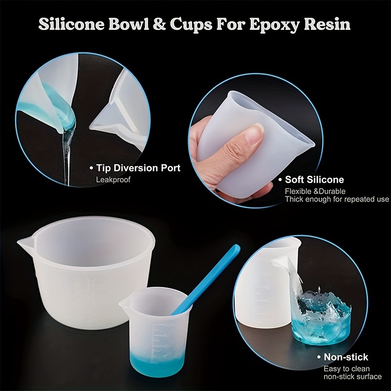 シリコン計量カップ、600ml/20oz&100mlの増粘・ - Resin Mixing Cup のレビューと価格