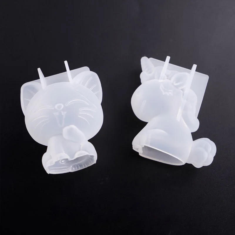 3D 幾何学的なシリコーンユニコーン猫鹿クマ型ソープキャンド - Resin Art Clay のレビューと価格