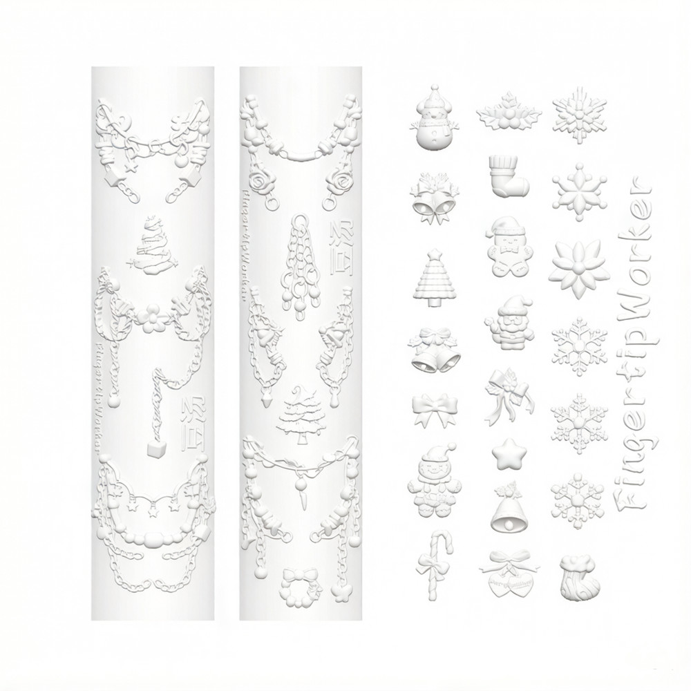 クリスマス3Dシリコンモールド ネイルアートUVレジン工芸用 - Resin Art Templates Free のレビューと価格
