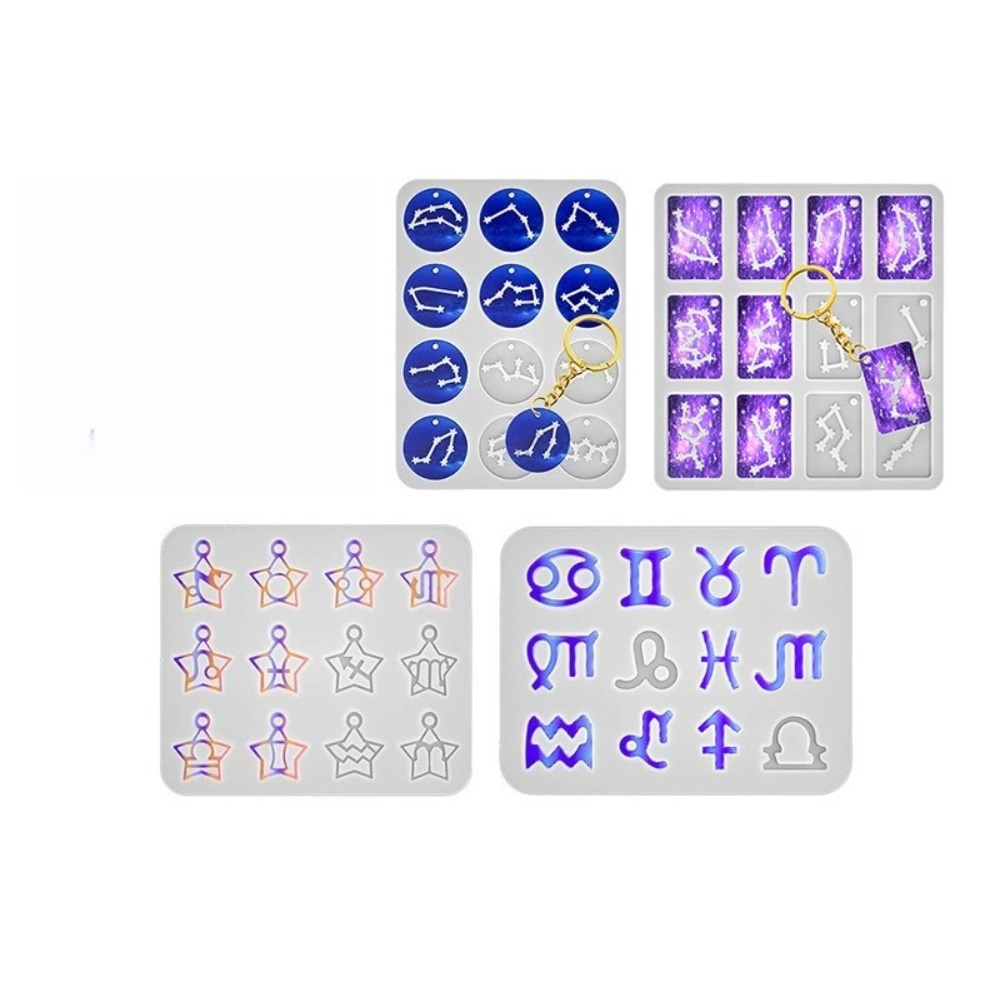 4スタイルシンプル多目的12星座樹脂型丸型スター星座シリコン - Resin Art Letters のレビューと価格