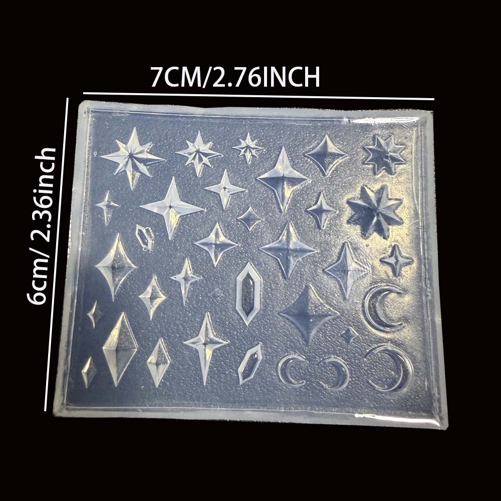 天体の星と月のダイヤモンドシリコンモールド、UVエポキシ樹脂 - Resin Art Templates Free のレビューと価格