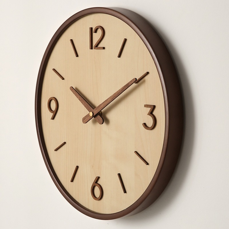 現代の木製サイレントアート壁時計シンプルな木目寝室時計高級多 - Resin Art Clock のレビューと価格