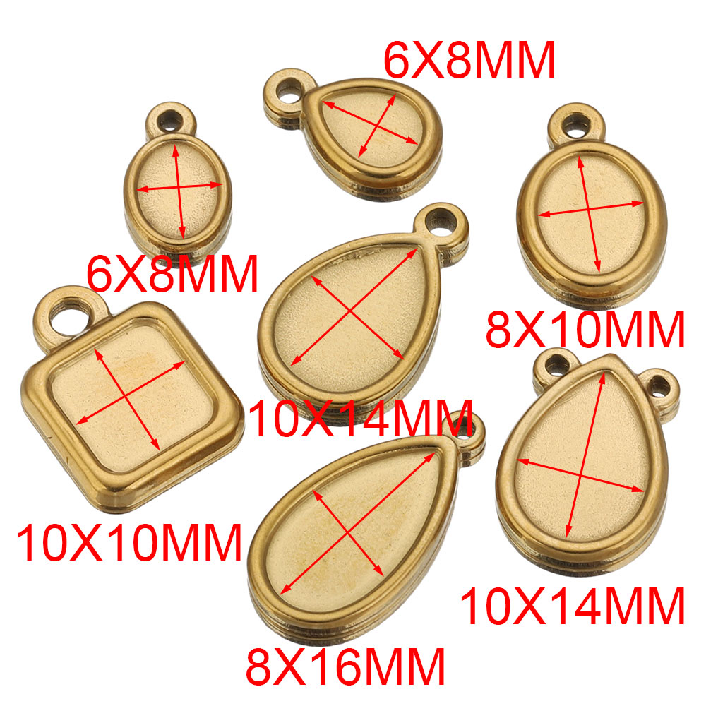 5個入り ステンレス製 スクエアドロップ ラウンドオーバル  - Resin Art Jewelry Kit のレビューと価格