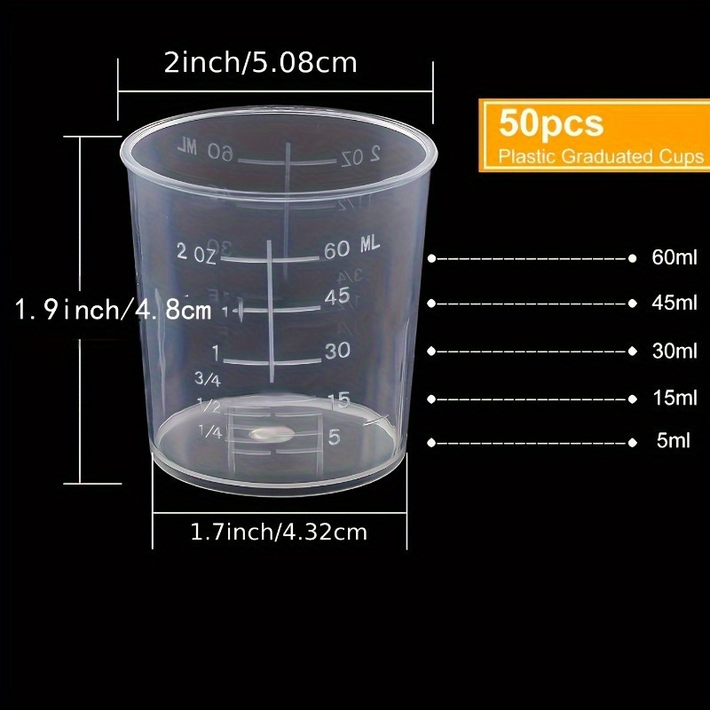50個入り目盛り付きカップ クリアエポキシ混合カップ エポキ - Resin Mixing Cup のレビューと価格