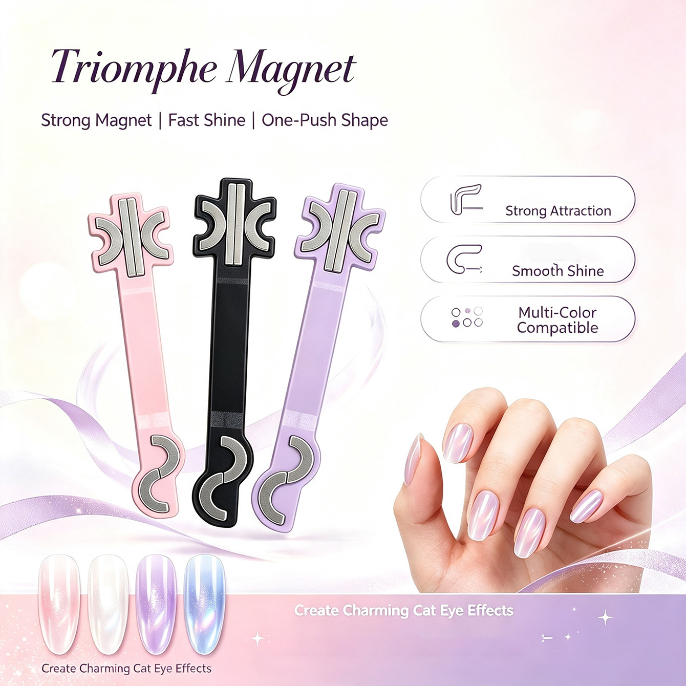 新しい多機能S字型リボンウェーブキャットアイネイルマグネット - Resin Art Templates Free のレビューと価格