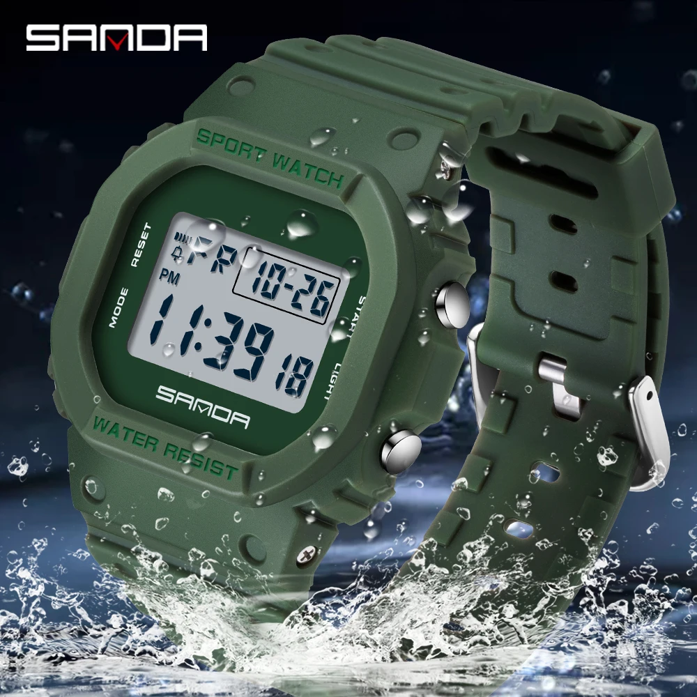 SANDA 2107 子供用腕時計男性防水スポーツ腕時計少年 - Resin Art Underwater のレビューと価格