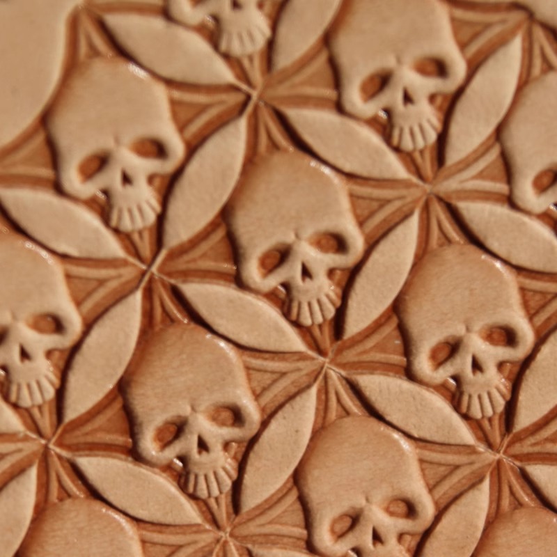 304 ステンレス鋼スカルヘッドデザイン革彫刻スタンププレス - Resin Art Logo のレビューと価格