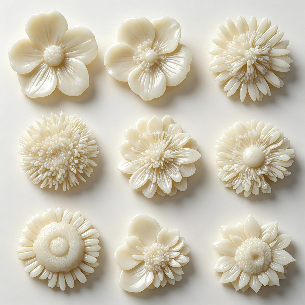 花のシリコンモールドセット、樹脂ワックスジュエリー粘土石膏用 - Resin Art Clay のレビューと価格