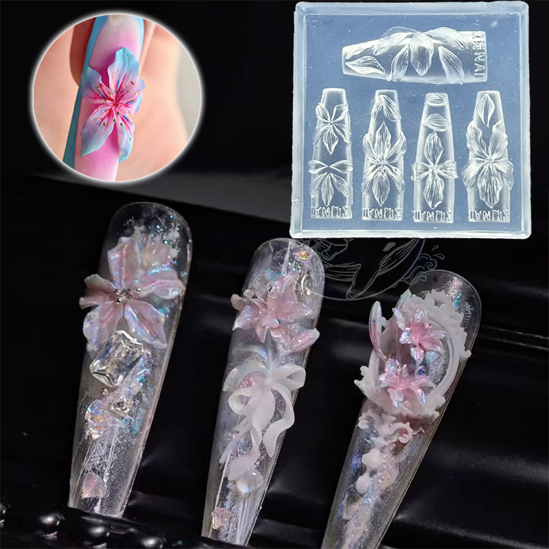 3D 花ネイルモールド DIY シリコーンネイルツールハワイ - Resin Art Templates Free のレビューと価格