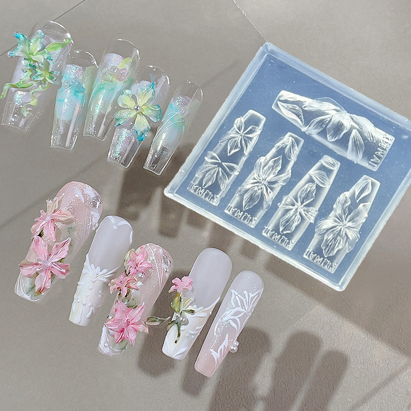 3D 花ネイルモールド DIY シリコーンネイルツールハワイ - Resin Art Templates Free のレビューと価格