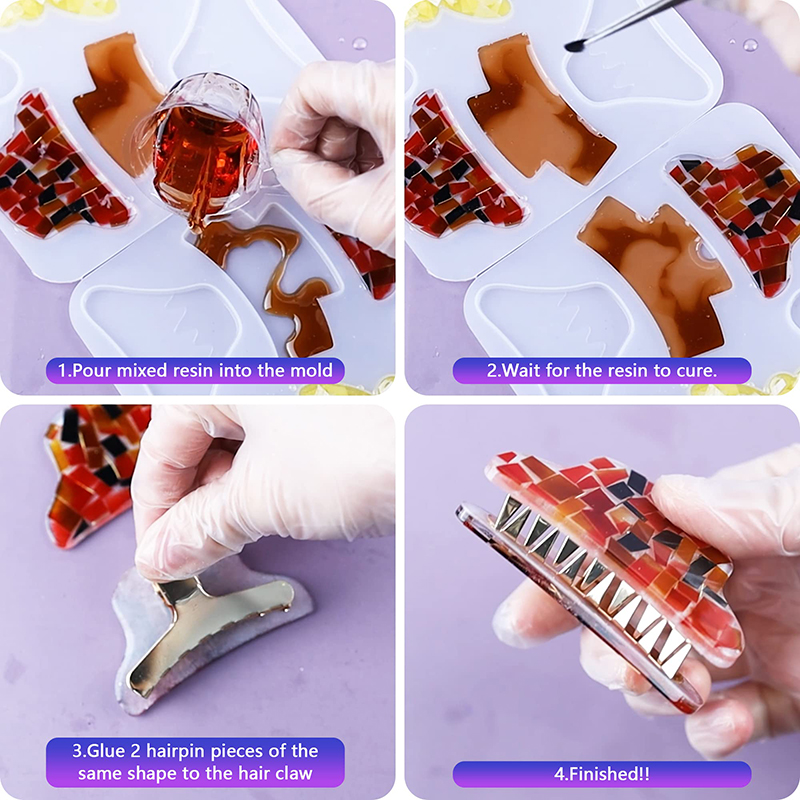 ヘアクロークリップ,シリコンモールド,幾何学的形状,エポキシ - Resin Art Letters のレビューと価格