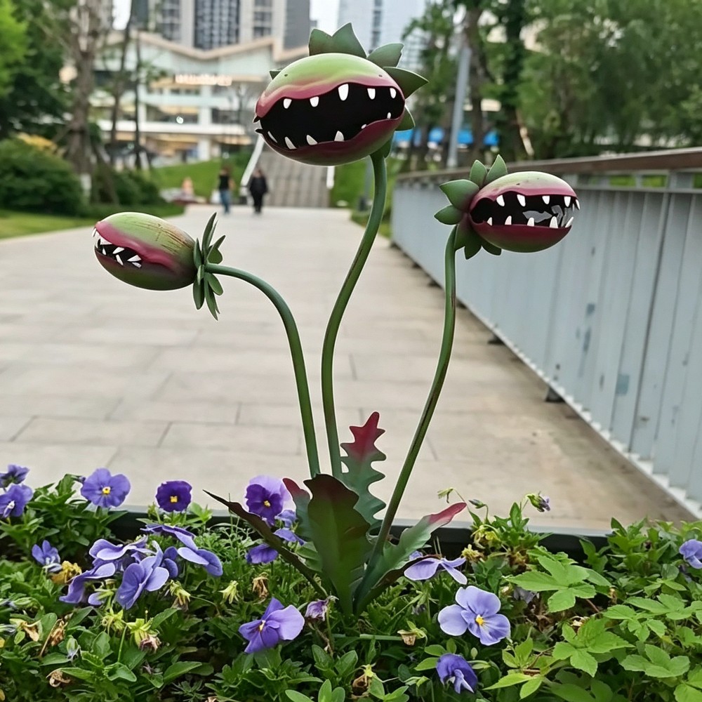 肉食性の花の形をした庭の飾り物、25インチの屋外用面白い大型 - Resin Art Design のレビューと価格