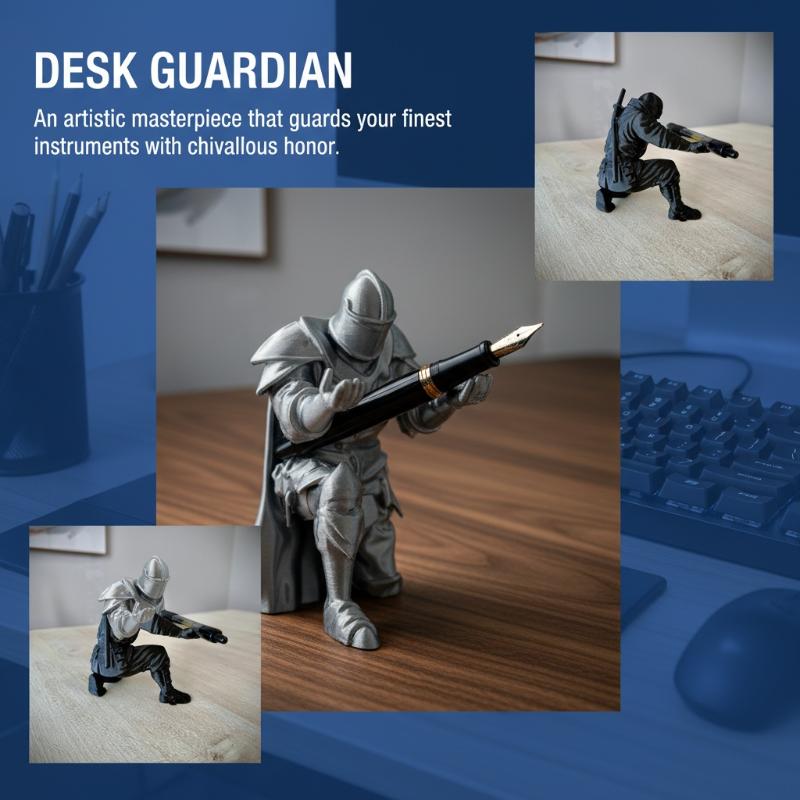 騎士ペンホルダー樹脂中世鎧デスクオーガナイザー画材オフィス用 - Resin Art Price のレビューと価格