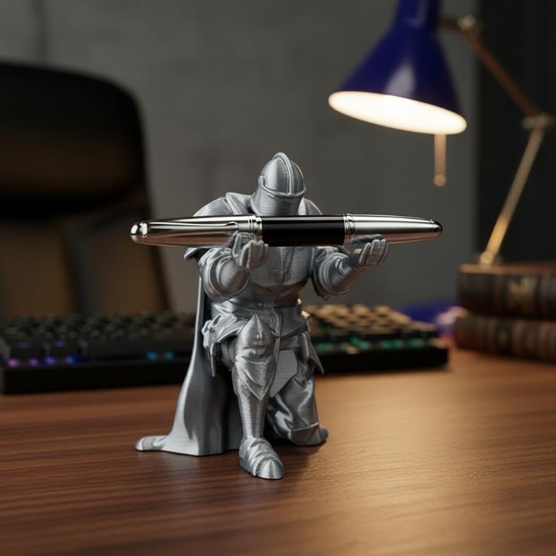 騎士ペンホルダー樹脂中世鎧デスクオーガナイザー画材オフィス用 - Resin Art Price のレビューと価格