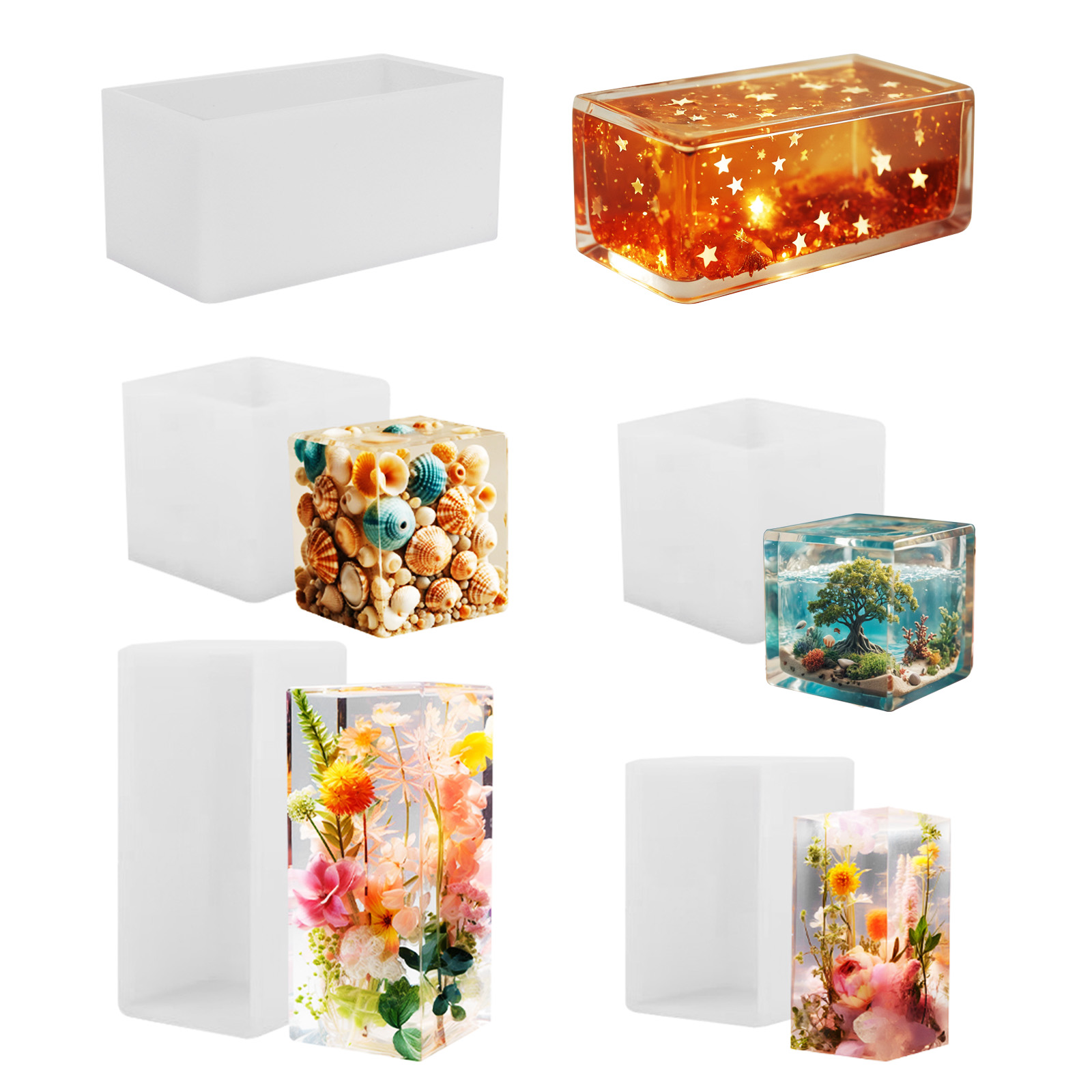 エポキシ鋳造型シリコンモールド DIY 立方体樹脂型クリスタ - Resin Art Letters のレビューと価格