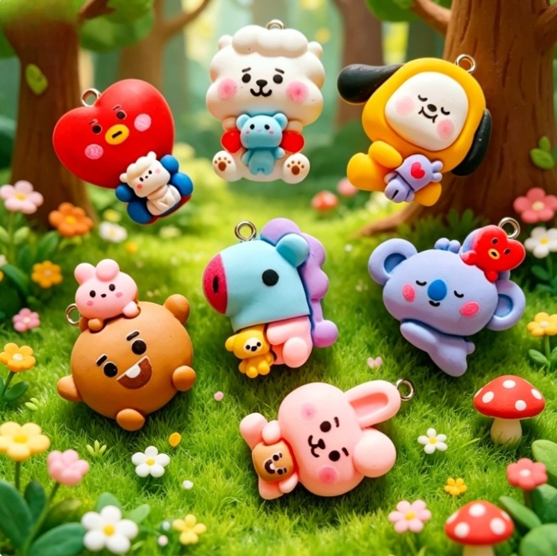7 個 BT21 樹脂漫画チャーム DIY アクセサリークラ - Resin Art Jewelry Kit のレビューと価格