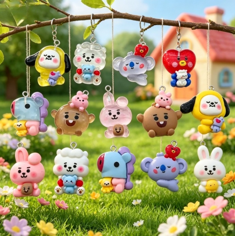7 個 BT21 樹脂漫画チャーム DIY アクセサリークラ - Resin Art Jewelry Kit のレビューと価格