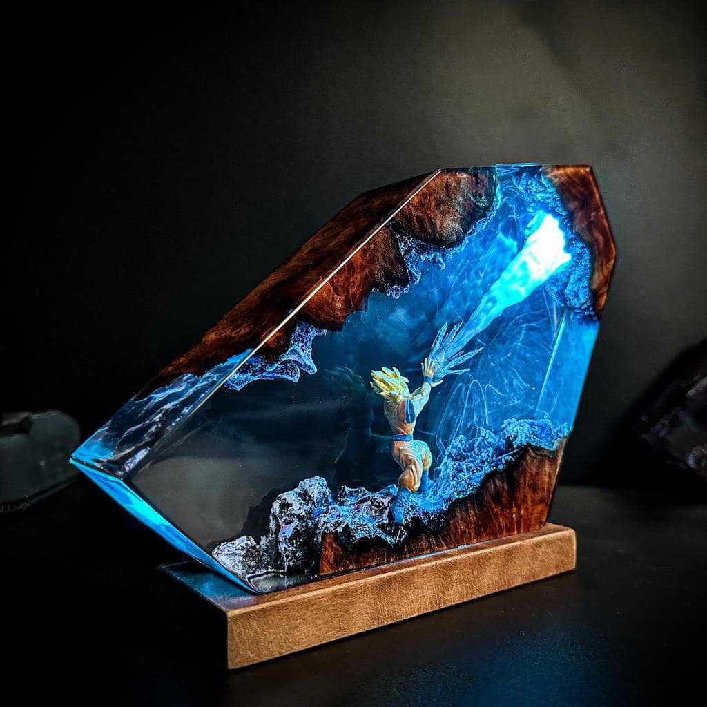 悟空カメハメハエポキシ樹脂LEDナイトライト、ドラゴンボール - Resin Art Goku のレビューと価格