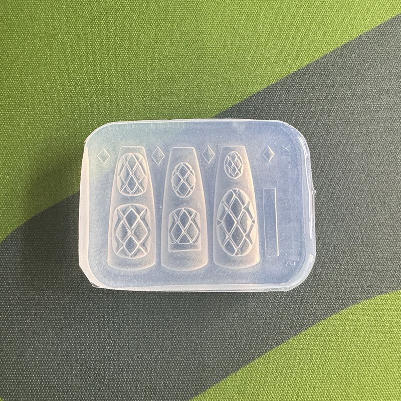 携帯用再利用可能シリコンネイルモールド 3D格子柄リボンフラ - Resin Art Templates Free のレビューと価格